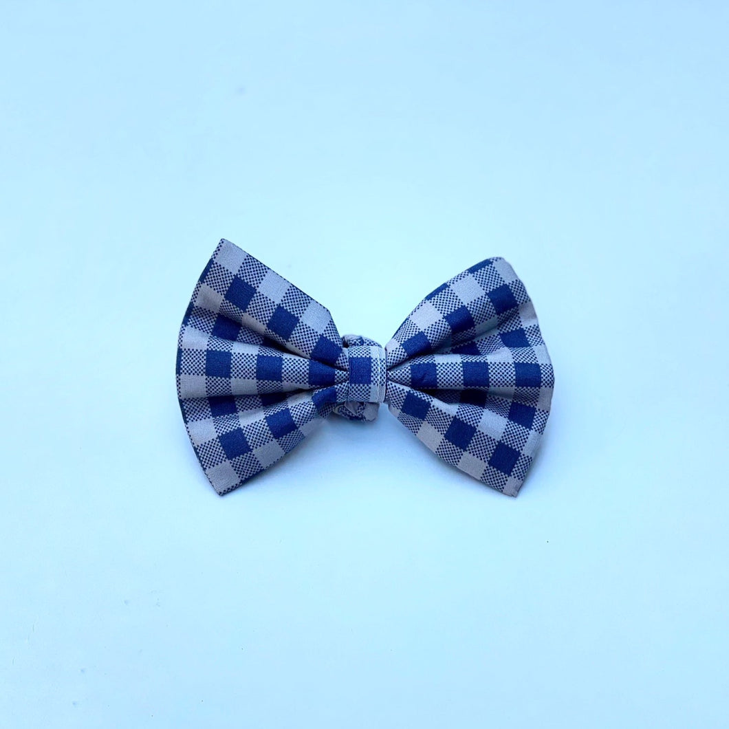 Blue Check Bow